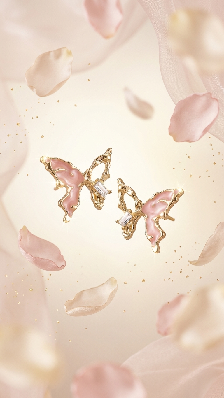 Gold Butterfly Studs