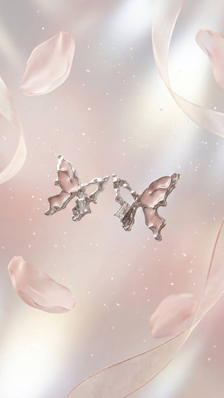 Silver Butterfly Studs