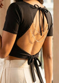 Backless Crystal Top (Detachable beads)
