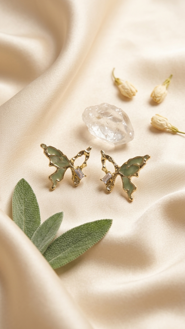 Gold Butterfly Studs