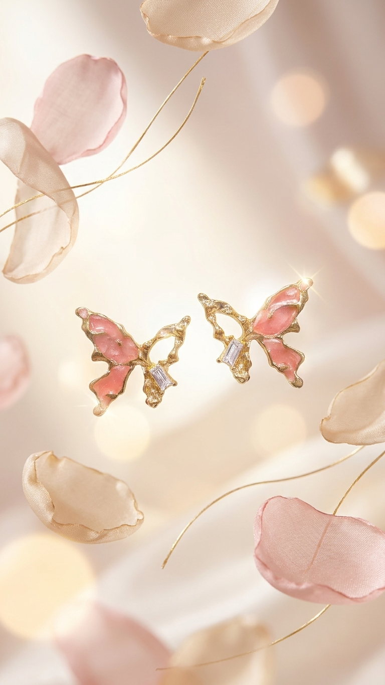 Gold Butterfly Studs